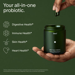 Seed DS-01 capsules close-up for daily digestive comfort.
