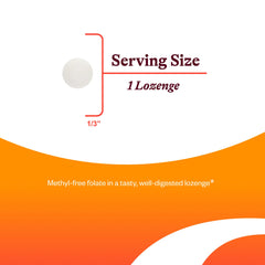 Seeking Health Folinic Acid lozenge close-up reveals texture and color.