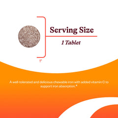 Seeking Health Iron Chewable tablets piled, convenient daily chew.