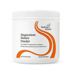 Seeking Health magnesium malate powder tub for daily wellness.