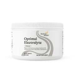 Seeking Health Optimal Electrolyte Powder bottle for hydration and energy support.