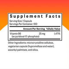 Close-up of Seeking Health P-5-P capsules highlighting bioavailable B6