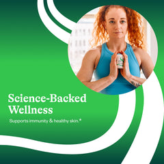 Seeking Health HistaminX with glass of water signals easy daily use.