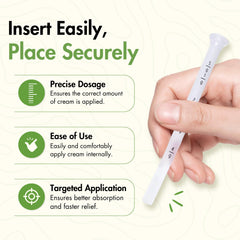 Seeq Wellness applicator with dosage markings for precise cream delivery
