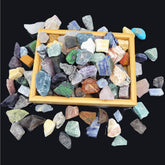 SeeuFun rough stones variety shows amethyst, lapis lazuli, and rose quartz for tumbling and study.