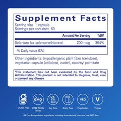 Close-up of selenium capsules inside amber bottle for daily antioxidant support.