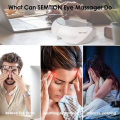 SEMTION Eye Massager with Heat, front window view enabling message checks during relaxation