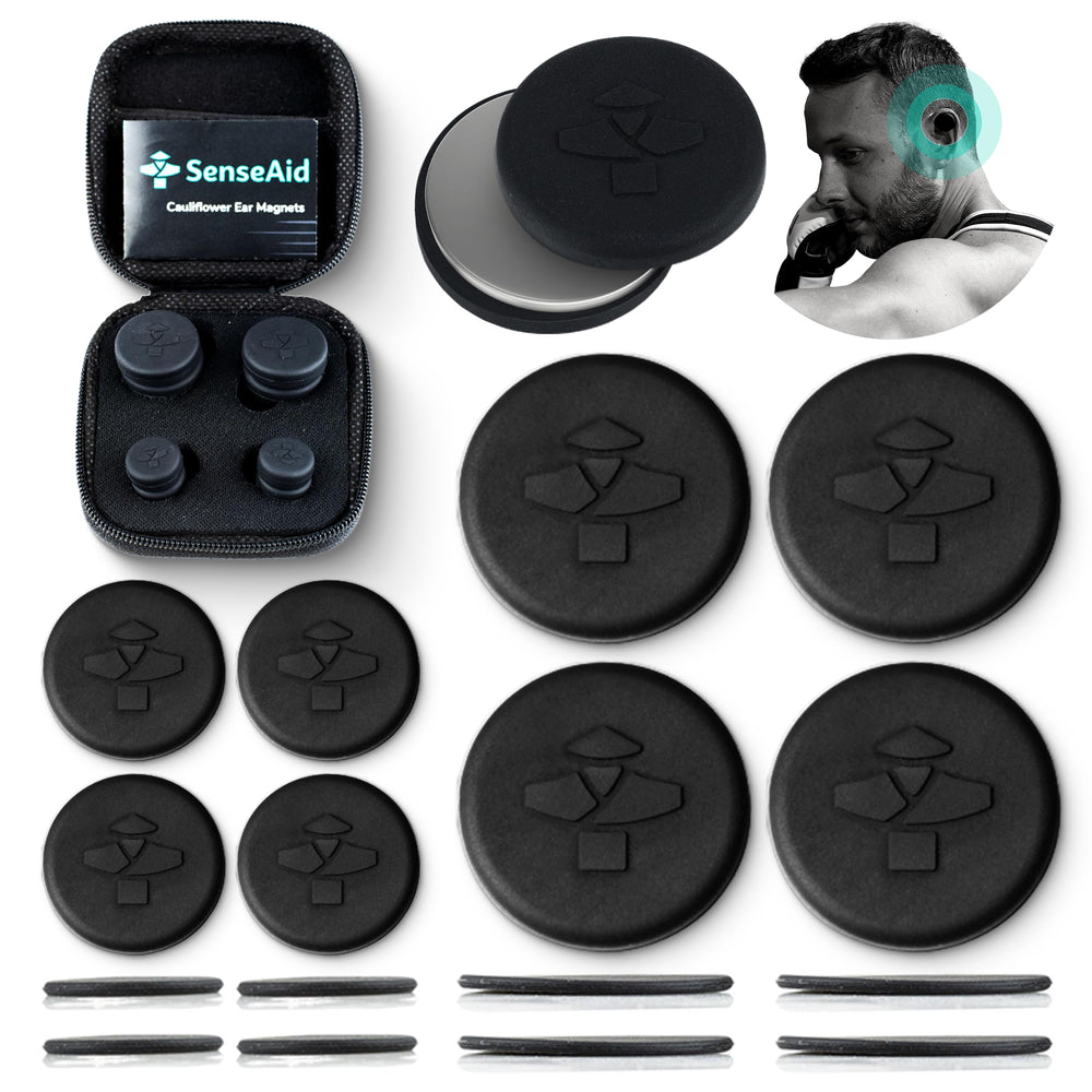SenseAid cauliflower ear magnets kit overview for customizable compression and protection