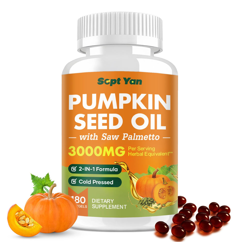 SEPT YAN pumpkin seed oil with saw palmetto softgels bottle front view for daily wellness