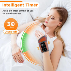 Seryuc Foot Massager in-use left foot demonstrates hands-free relaxation at home.