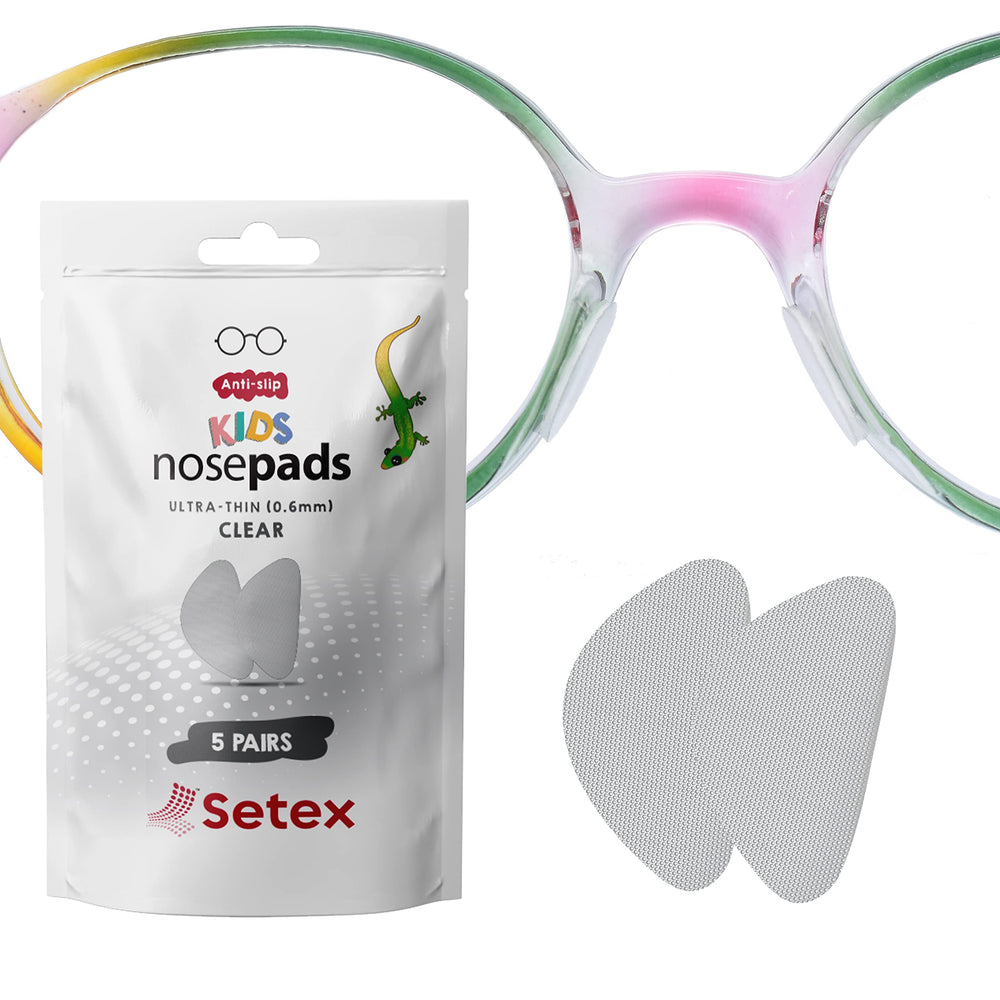 Setex Gecko Grip nose pad closeup with microfiber detail for secure grip on plastic frames