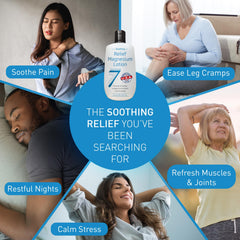 Seven Minerals magnesium lotion applied to hands for quick absorption