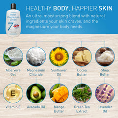 Seven Minerals magnesium lotion with shea and coconut for skin hydration