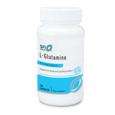 Klaire Labs L-Glutamine capsules bottle, hypoallergenic option for gut and muscle support.