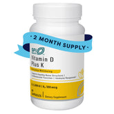 SFI Health Klaire Labs Vitamin D Plus K bottle on desk supporting bone health