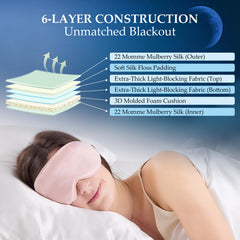 SGMSILK sleep mask with 3D contoured cups for spacious eye area