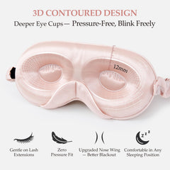 SGMSILK sleep mask nose-cutout design seals light around the nose