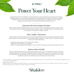 Shaklee CoQHeart Q-Trol visual highlights the coenzyme blend.