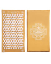 ShaktiMat Classic acupressure mat yellow setup showing initial user experience and comfort potential