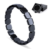 SHANGFEI Hematite bracelet for men with square beads offers versatile daily wear.