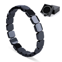 SHANGFEI Hematite bracelet for men with square beads offers versatile daily wear.