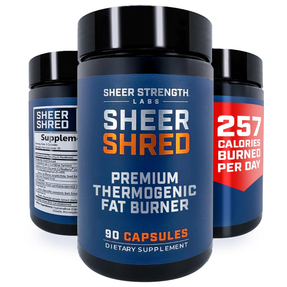 Sheer Strength Labs thermogenic capsules bottle ready for workouts and energy