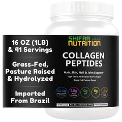 SHIFAA NUTRITION halal grass-fed collagen powder, protein-rich daily supplement.
