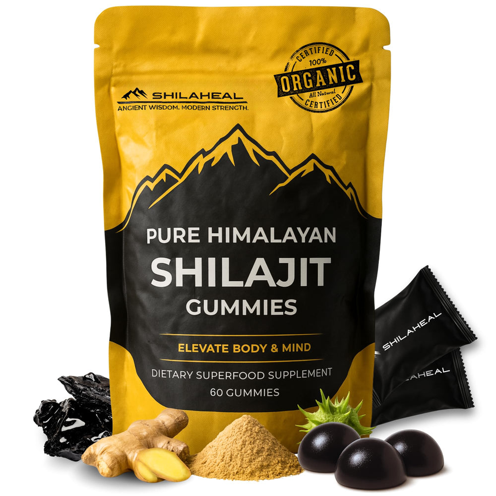 SHILAHEAL Shilajit Gummies bottle showing daily energy support