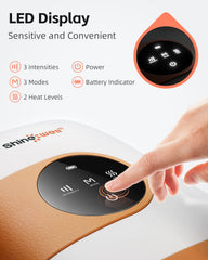 SHINE WELL hand massager heat settings provide soothing warmth for finger fatigue.
