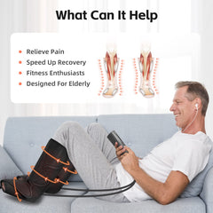 SHINE WELL leg massager near auto-off indicator after a 20 minute session.