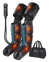 SHINE WELL leg massager wrap demonstrates full-leg coverage for improved circulation.