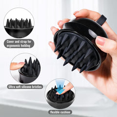 SHINLEA 2 in 1 scalp massager three-height silicone bristles for thorough scalp contact