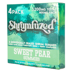 Shrumfuzed nootropic gummy ingredients panel listing Lions Mane Reishi Cordyceps Chaga