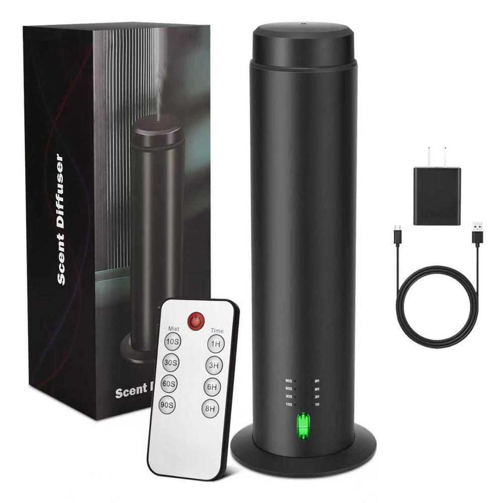 SHXMZS Waterless Diffuser 200ml capacity in black-a for bold aroma diffusion in large rooms.