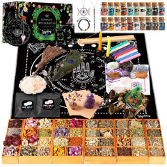 SHYSHINY Witchcraft Kit 150Pack for beginners, a comprehensive starter for rituals and creativity