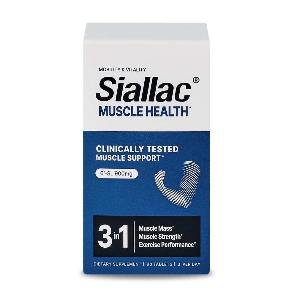 SIALLAC Muscle Health bottle on countertop for workout recovery