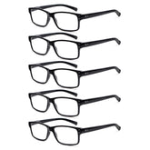 sigvan 5-pack reading glasses with black frames for easy on-the-go reading