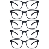 SIGVAN blue light blocking reading glasses, square frame, front view for screen clarity.