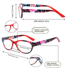 SIGVAN cat eye reading glasses with colorful pattern print for daily use.