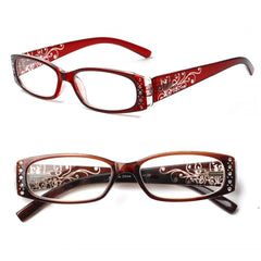 SIGVAN green rectangular glasses offer comfortable home reading.