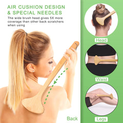SIHASO curved back scratcher with air cushion for gentle massage.