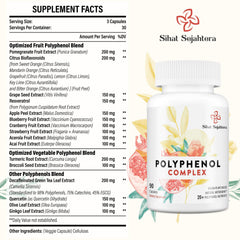 Close-up of Sihat Sejahtera polyphenols capsules for easy daily use.