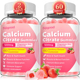 Sijigood calcium citrate gummies bottle showing 1200mg calcium with vitamin D3 for bone support