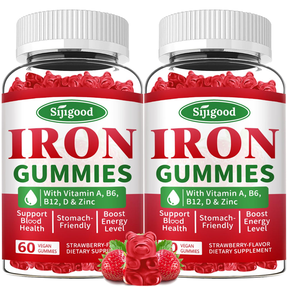 Sijigood iron gummies bottle for daily vegan supplement.