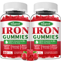 Sijigood iron gummies bottle for daily vegan supplement.