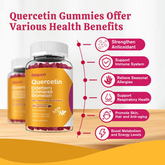 Sijigood Quercetin Gummies ingredients elderberry highlight a natural flavor and potential immune support.