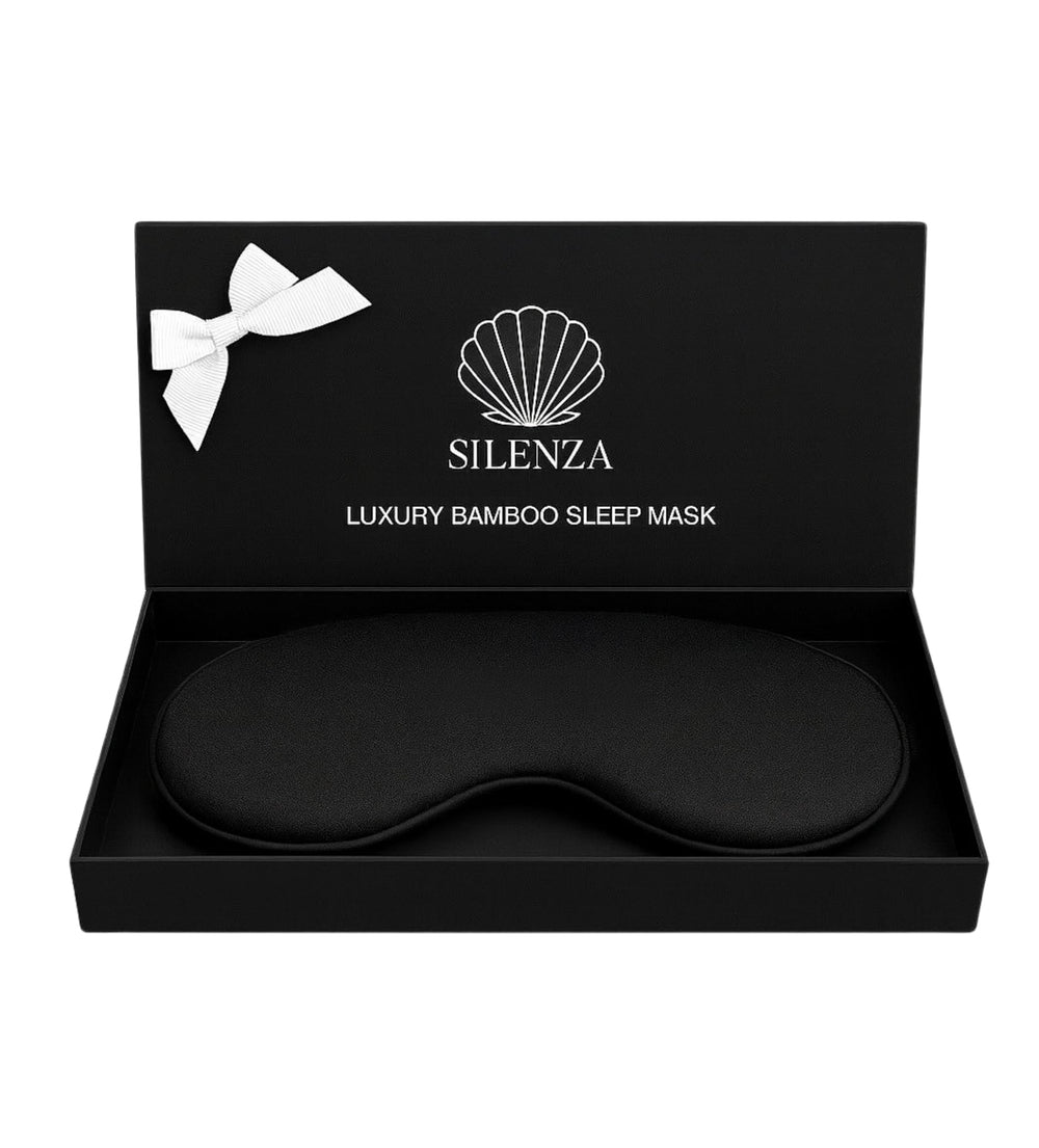 Silenza luxury bamboo sleep mask showing cooling fabric for a refreshing rest