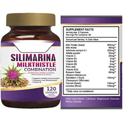 Silimarina capsules close-up highlighting the herbal blend for liver support