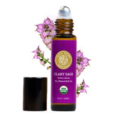 Silk Road Organic Clary Sage Roll-On bottle 10ml for portable calm during busy days