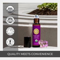 Silk Road Organic Clary Sage Roll-On is travel-friendly for quick mood balance anywhere